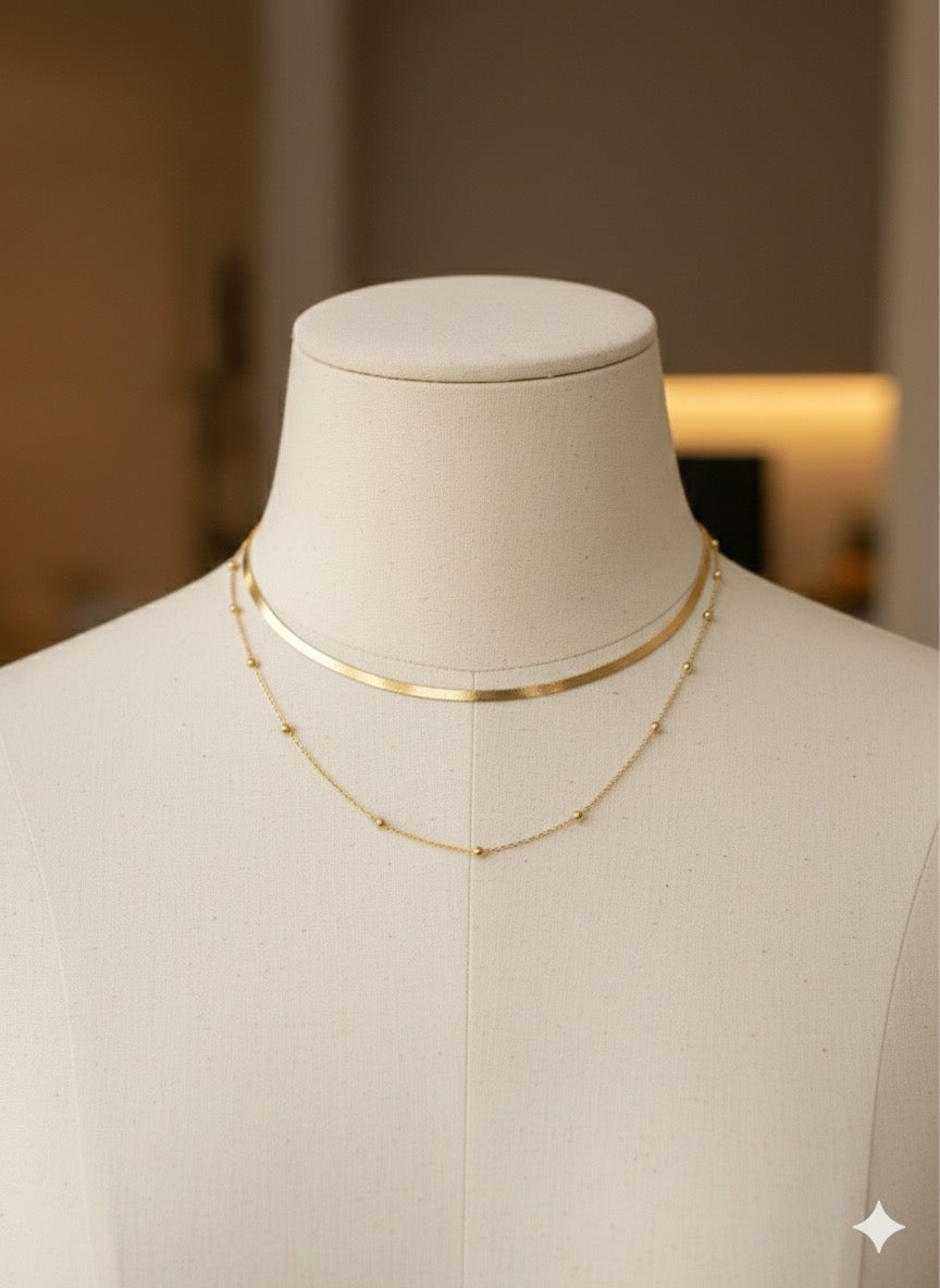 Gold Round Pendant Stainless Steel Chain