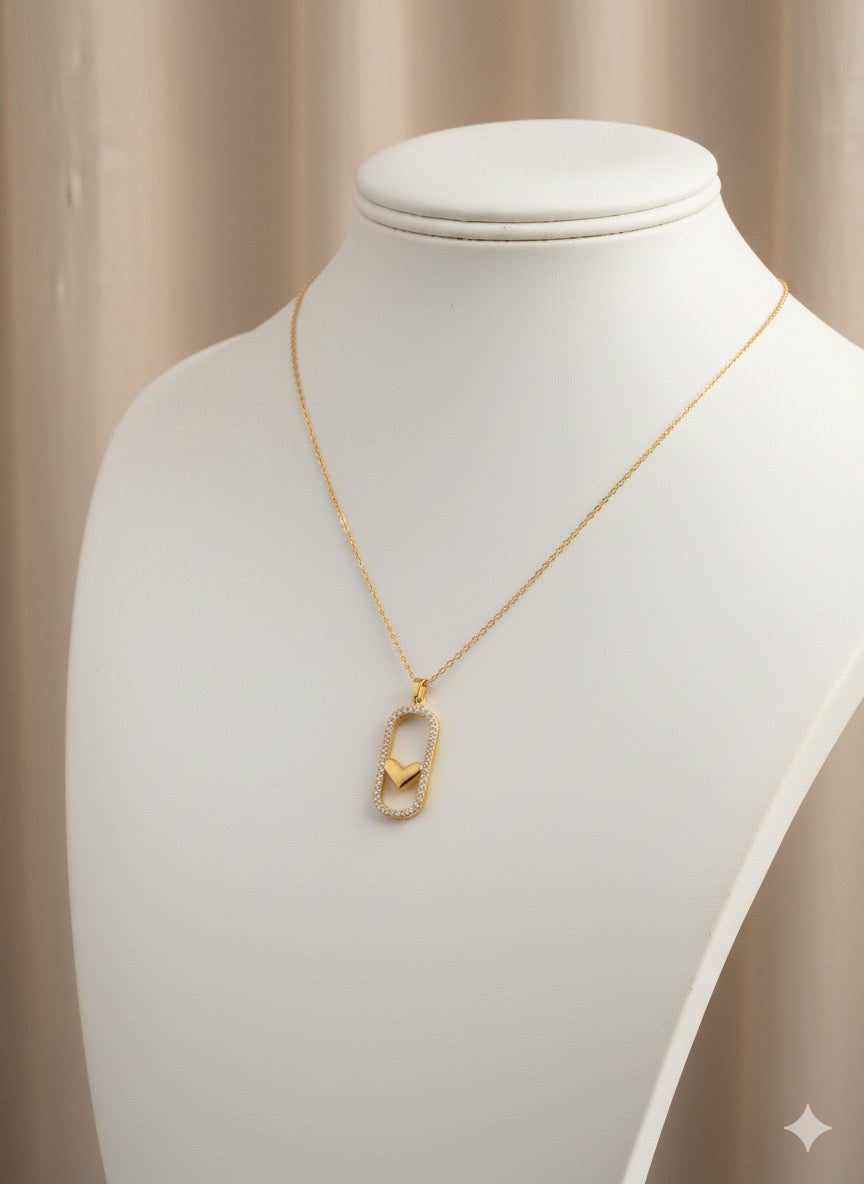 Gold Pearl Stainless Steel Necklace – Elegant Mix